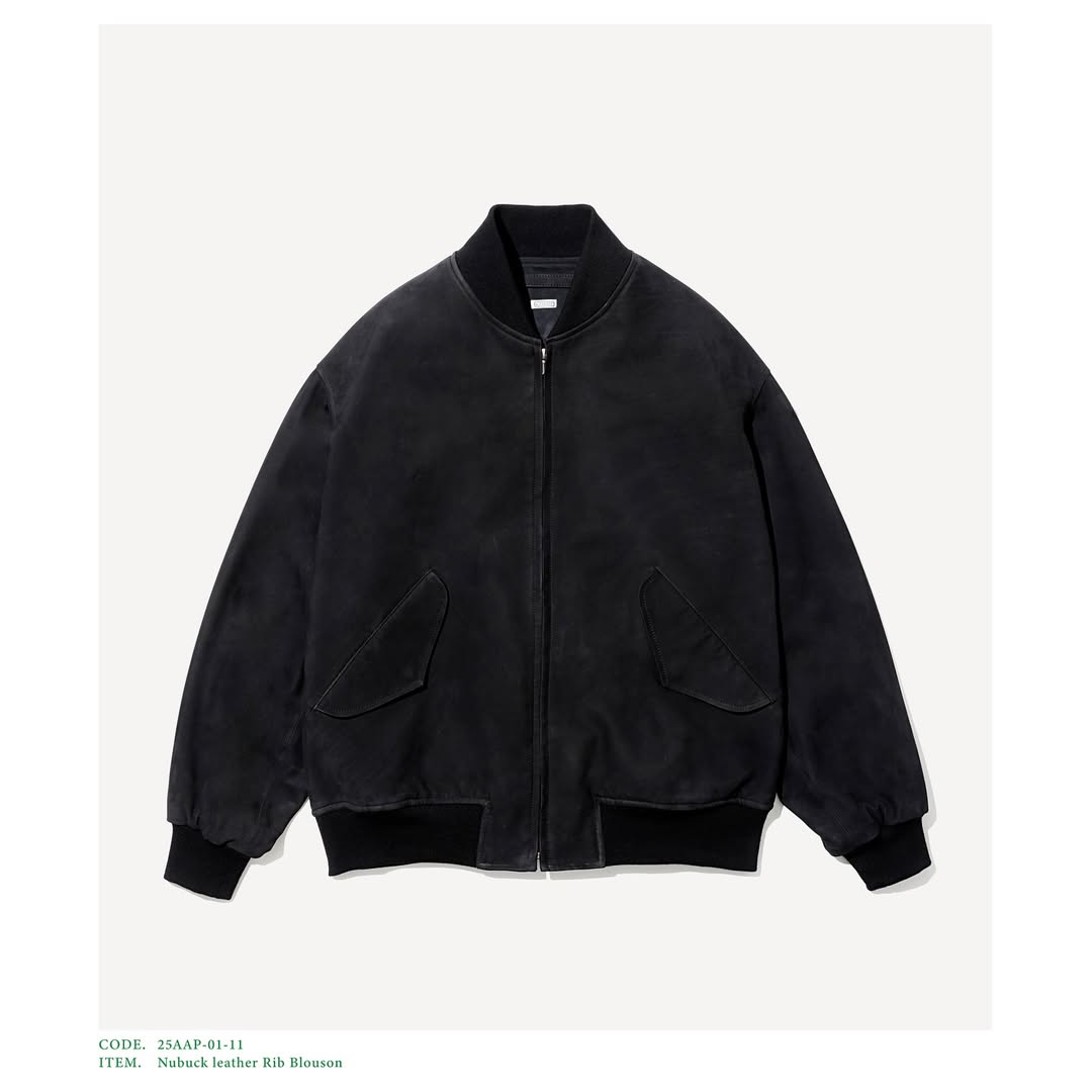 A.PRESSE 25AW Nubuck Leather Rib Blouson